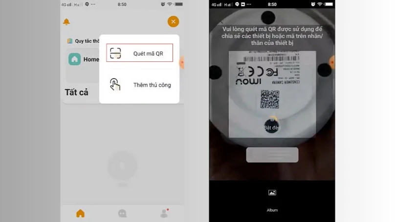 Quét mã QR để thêm IP IMOU IPC-A42P-D 4MP